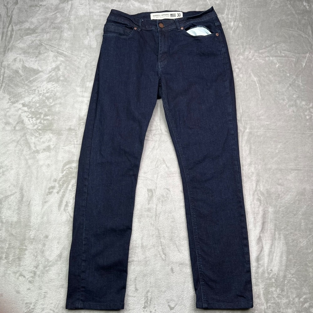 Barbell Apparel Pants Mens 31x30 Black Tapered USA Medium Wash Stretch Mid Rise